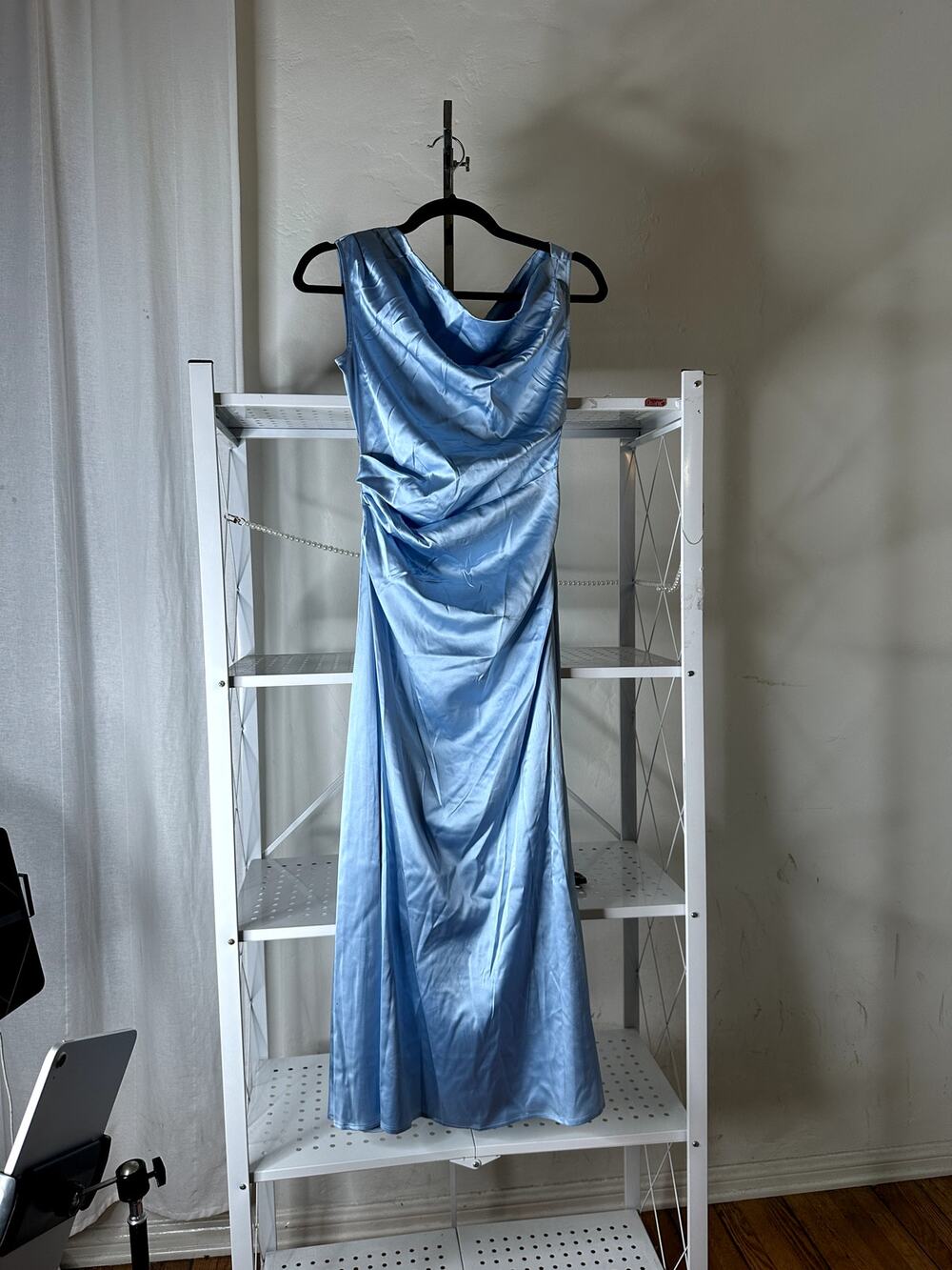 STAUD Phare silk dress in Cloud 2